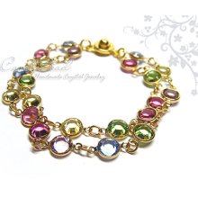 Sweet Swarovski Gold-Plate Chain Bracelet by CandyBead