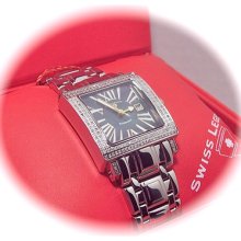 Swiss Legend Womens (172 White Diamond) Stainless Steel Black Mop Dial Watch