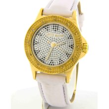 Swiss Master SWM007 Round Gold-tone Steel Case Diamond Ladies Watch