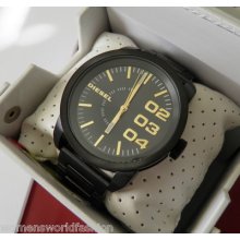 Tag Diesel Unisex Black Gold Dial Stainless Steel Bracelet Watch Dz5303