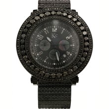 Techno Com Men's 'Fully Iced Out XL' Diamond-accented Watch (Techno Com by KC Black Diamond Watch)