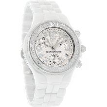 Technomarine Moonsun White Ceramic Diamond Swiss Quartz Chronograph Watch Dtc55c