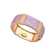 Ted Rossi Lilac Python Gold Bar Bracelet