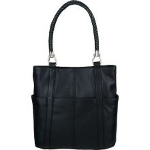 Tignanello Pebble Leather Brilliant Braid Tote Bag - Black - One Size