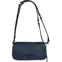 Tignanello Pebble Leather East/West Adjustable Crossbody - Navy - One Size