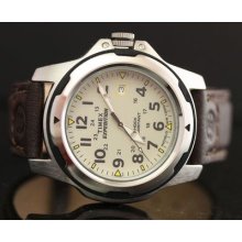 Timex Mens Expedition Shock Resistant Indiglo Dial Brown Leather Band Watch