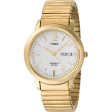 Timex Men's T21942 Dress Gold-Tone Stainless Steel Expansion BAND WATCH