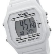 Timex Unisex 80 Jumbo Vintage Digital Watch Rubber Strap Alarm Indiglo T2N243