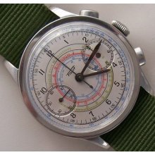 Tissot Chronograph Wristwatch Steel Case 37 Mm. Cal. 33.3 Running Condition