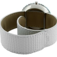 TKO ORLOGI Women's TK618 Leather Slap Watch Color: White Crystal