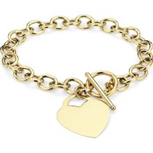 Toggle Heart Tag Bracelet in 14k Yellow Gold