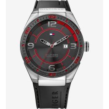 Tommy Hilfiger Men'S 1790807 Sport Black Silicon And Stainless Steel Watch