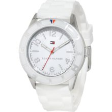 Tommy Hilfiger Women'S 1781184 Sport Stainless Steel And White Silicon Strap Watch