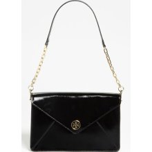 Tory Burch 'Robinson' Patent Saffiano Leather Envelope Clutch Black