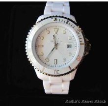 Toywatch Toy Watch White Plasteramic Women's 32008-wh