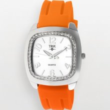 Trax Womens Tr1740-wo Malibu Fun Orange Rubber White Dial Crystal