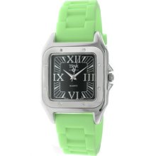 Trax Womens Tr5132-bmt Posh Square Mint Rubber Black Dial Watch