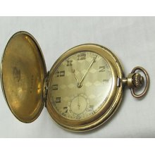 Unique Antique Hunter Art Deco Pocket Watch Gold 1920's