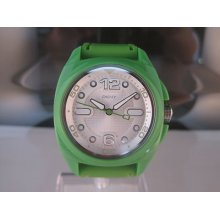Unisex Dkny Silver Dial Green Rubber Strap 50m Watch - Model Ny-4902