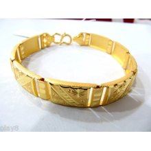 ã€valuableã€‘superb 999 24k Yellow Gold Man's Bracelet / 7.28 Inches