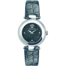 Versace Women's M5Q99D008 S009 Mystique Black Leather Sunray Dial ...