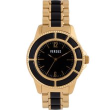 VERSUS by Versace 'Tokyo' Two Tone Bracelet Watch, 38mm Black/ Gold
