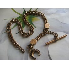 Victorian Watch Chain & Fob in Gold Fill