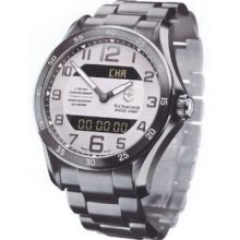 Victorinox Men's Swiss Army Steel Bracelet Analog Digital Watch 241301