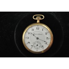 Vintage 12 Size Hampden Open Face Pocket Watch Movement Grade 306 Keeps Time