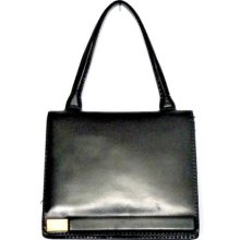 Vintage 1960s Black Leather Handbag