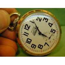 Vintage 1970s Waltham 17 Jewel Train Case Locomotive Diesel Gold Nice Tone Case