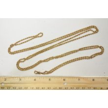 Vintage Antique 12k Gold Filled Rope Link Pocket Watch Estate Chain Lanyard
