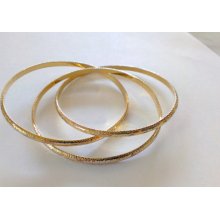 Vintage Bangle Sterling Silver with Gold Wash 925 Bracelets Three