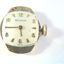 Vintage Bulova 6clc 17j Movement For Parts/repair Good Balance & Hairspring