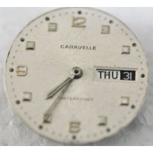 Vintage Caravelle W Date/day Dial Wrist Movement 17 Jewels Cal 11ubcb A188