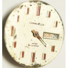Vintage Caravelle W Date/day Dial Wrist Movement 15 Jewels 552