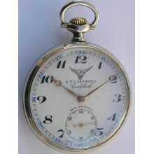 Vintage Cortebert Open Face Pocket Watch Swiss Made, For The Turkish Railways