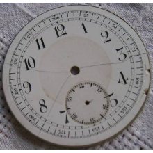 Vintage Enamel Dial For Repeater & Chrono Pocket Watch 48 Mm. In Diameter