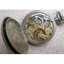 Vintage Fine Pocket Watch Chronograph 50 Mm. In Diameter Balance Ok. To Restore