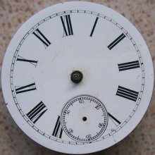 Vintage Fine Pocket Watch Movement & Enamel Dial Key Wind 45,7 Mm. In Diameter