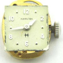 Vintage Hamilton 77 Grade 17j Watch Movement For Parts Or Repair Good Bal & Ms