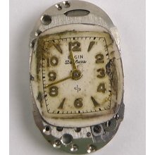 Vintage Ladies Elgin Usa 533 17j Wrist Watch Movement & Dial - Not Working
