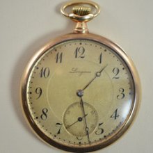 Vintage Longines 14k Rose Gold Champagne Dial Open Face