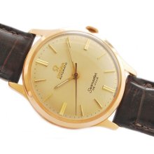 Vintage Omega 18k Solid Rose Gold Automatic Mint Cal 550 Gents Watch Working