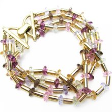 Vintage Pink Gold Bracelet / Vintage Purple Bracelet / Boho Bracelet.