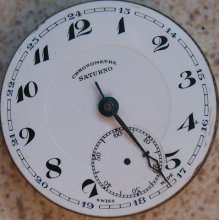 Vintage Pocket Watch Movement Chronometre Saturno 43 Mm Balance Ok. To Restore