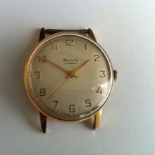 Vintage Raketa 2609Ð° 21j Rare Dial Russian Gold Plated Men's Wristwatch