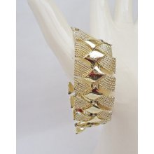 Vintage signed Jewelcraft gold tone bracelet, UK Seller