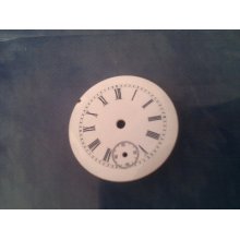 Vintage Unmarked Replacement Porcelain Pocket Watch Dial Size 0s 26.79mm D106j14