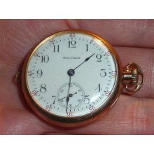 Vintage Waltham 15j Size 0 Ladies Pendant Pocket Watch Running Gold Filled Case